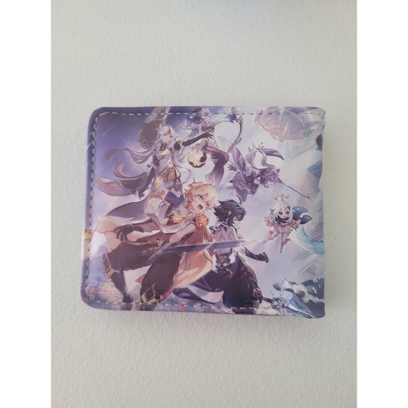 Most Popular Video Game Genshin Impact One Size Leather Purse Black Wallet B - Picture 3 of 3